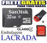 Cartão Memoria Micro Sd 32gb + Leitor Usb + Sd Frete Gratis